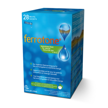 Ferrotone®  železo, okus jabolka, napitek v vrečkah